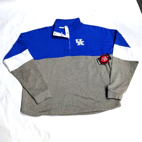 NEW* Kentucky wildcats fleece 4 Snap collar pullover size L-XL 🔥 - Picture 1 of 13